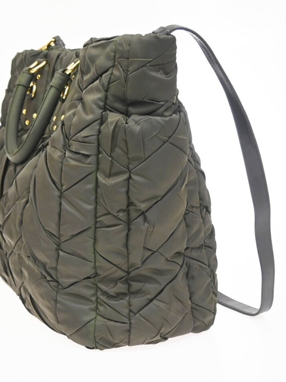 PRADA Tessuto 2Way Shoulder Hand Tote Bag Nylon Leather Brown GHW Italy 76KD027 - Picture 4 of 16